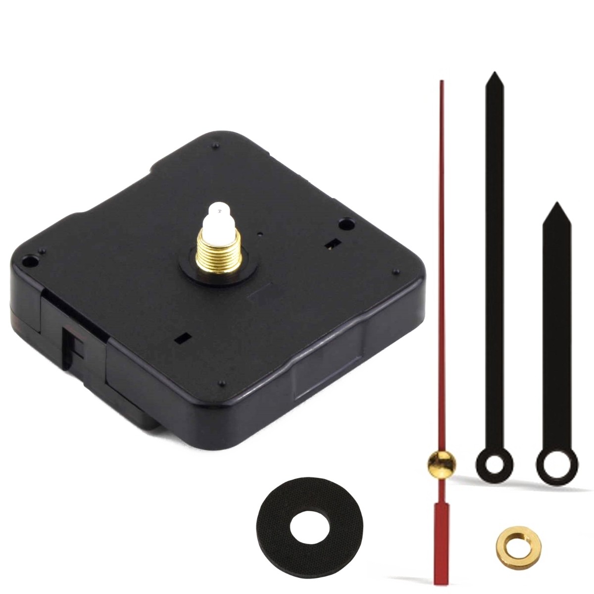 PATIKIL Kit Movimento Orologio Al Quarzo – Meccanismo Di Ricambio Con Lancette – Lunghezza Albero 12 Mm Per Quadranti Da 2-3 Mm – Colore Oro