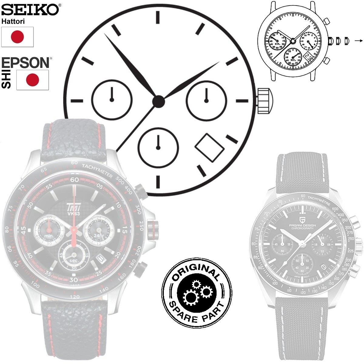 PATIKIL Kit Movimento Orologio Al Quarzo 2 Pezzi - Ricambio Con Lancette Per Quadranti Spessi 8-11 Mm (Diametro 30-40 Cm)