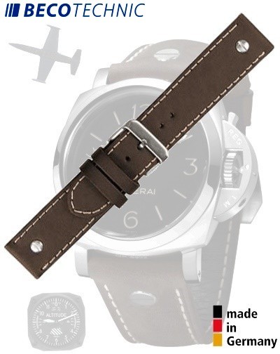 Cinturino per orologi Chrono-Pilot marrone 26 mm 
