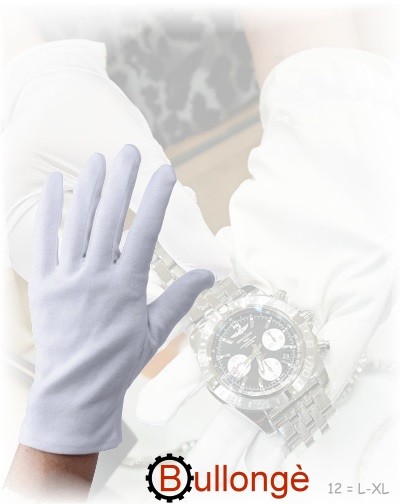 Guanti in cotone per orologiai, misura 12 (L-XL) - guanti di pulizia per  orologi