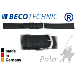 Cinturino in pelle Beco Technic POLO nero 8mm inox