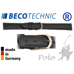 Cinturino in pelle Beco Technic POLO nero 10mm dorato