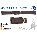 Cinturino pelle Beco Technic POLO marrone scuro 10mm dorato