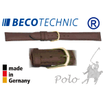 Cinturino in pelle Beco Technic POLO marrone 10mm dorato