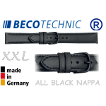 Cinturino in pelle NAPPA ALL BLACK nero 12 mm XXL